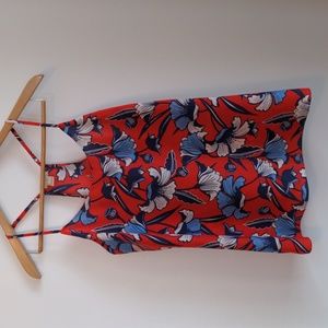 JCrew Floral Tank Top Size 4 Adjustable Straps